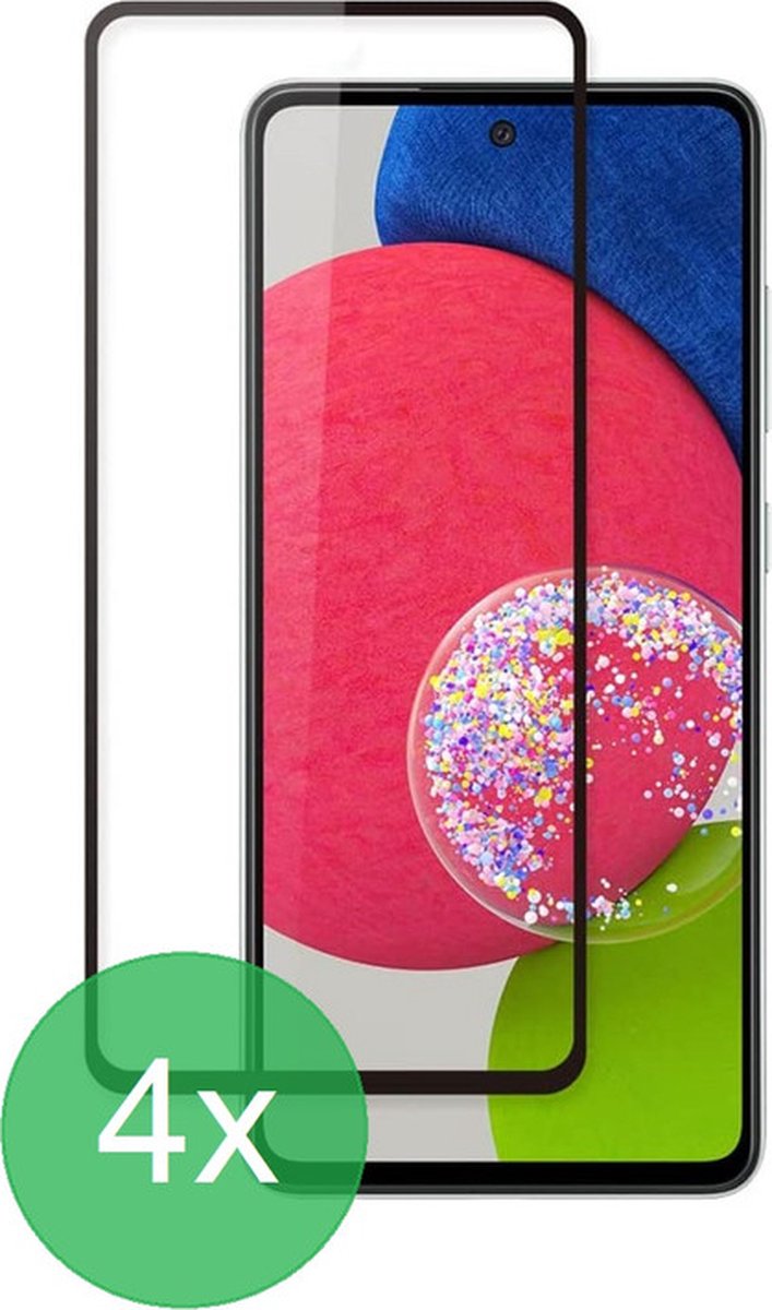 Screenprotector Geschikt voor: Samsung Galaxy A52 / A52s / A53 5G Full 4x - screen protector - volledige glas - bescherming - beschermglas - ZT Accessoires