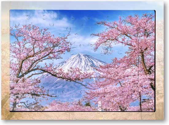 Puzzle 1000 pièces - Cerisiers en fleurs du Mont Fuji