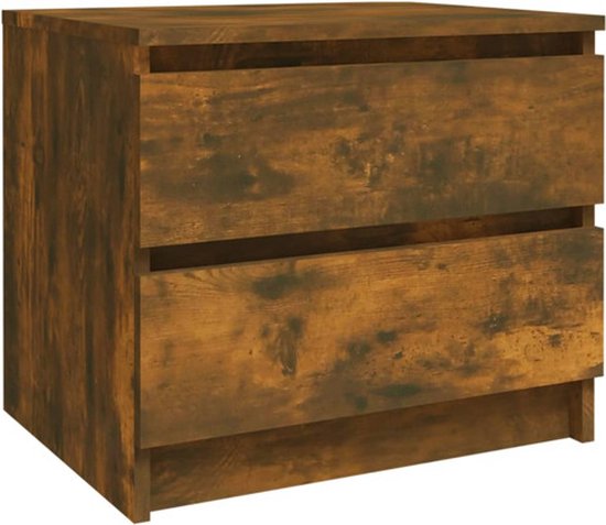 Nachtkastje 50x39x43,5 cm bewerkt hout bruin eikenkleur Nachtkastje 50x39x43,5 cm bewerkt hout bruin eikenkleur