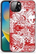 Back Case TPU Siliconen Hoesje iPhone 14 Plus GSM Hoesje met Zwarte rand Angel Skull Red