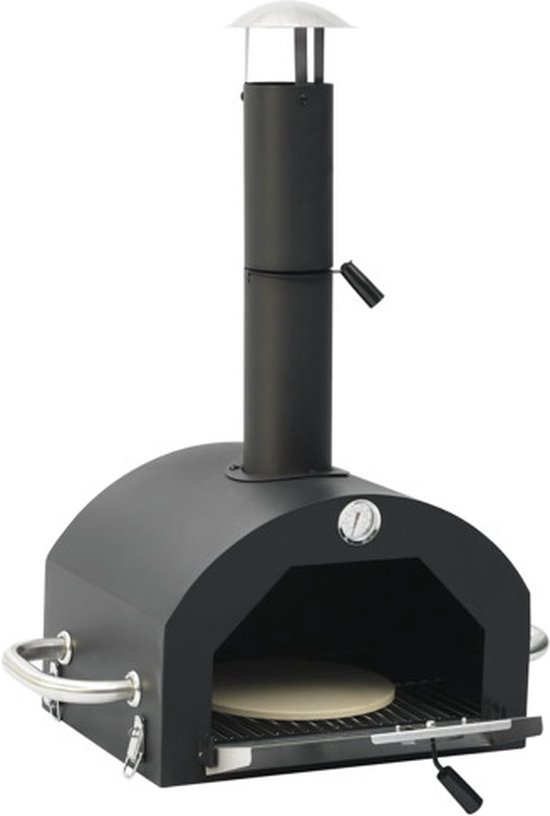 vidaXL Pizzaoven en barbecue 3-in-1 zwart van Merkloos — afbeelding 3