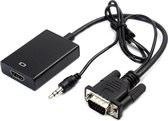Video Converter - VGA naar HDMI+Voeding - Video Adapter - 25 cm - 1080p Full HD - Zwart