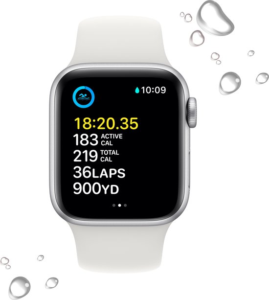 Apple Watch SE 2022 - Smartwatch - 40mm dames en heren- Zilver Aluminium |  bol