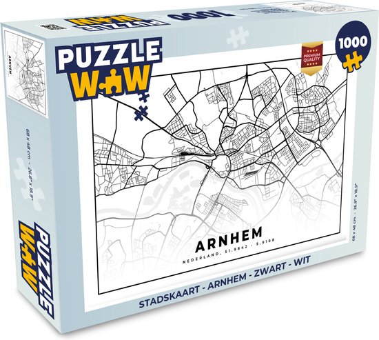 Puzzel Stadskaart - Arnhem - Zwart - Wit - Legpuzzel - Puzzel 1000 stukjes  volwassenen... | bol.com