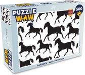 Puzzel Paarden - Wit - Patroon - Meisjes - Kinderen - Meiden - Legpuzzel - Puzzel 500 stukjes
