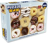 Puzzel Fastfood donuts in een doos - Legpuzzel - Puzzel 1000 stukjes volwassenen