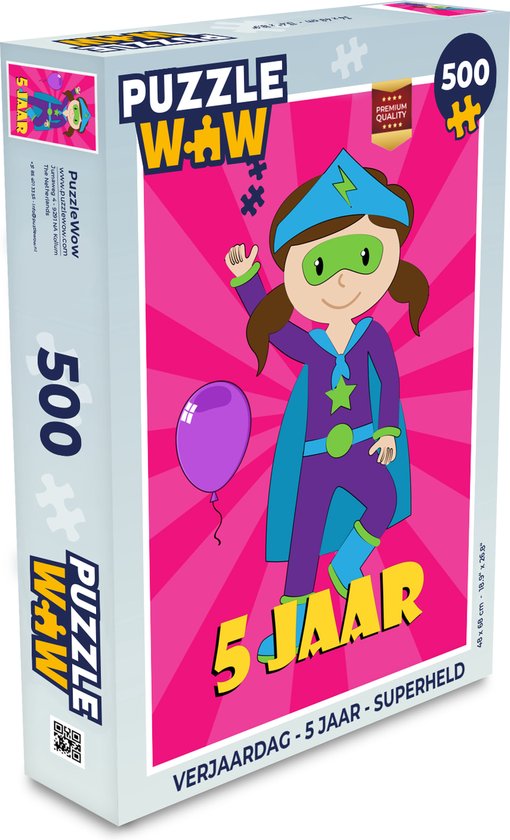 Puzzel Verjaardag 5 Jaar Superheld Legpuzzel Puzzel 500 stukjes