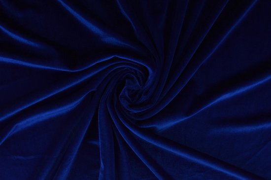 10 meter stretch fluweel - Donkerblauw - 93% polyester - 7% elastaan