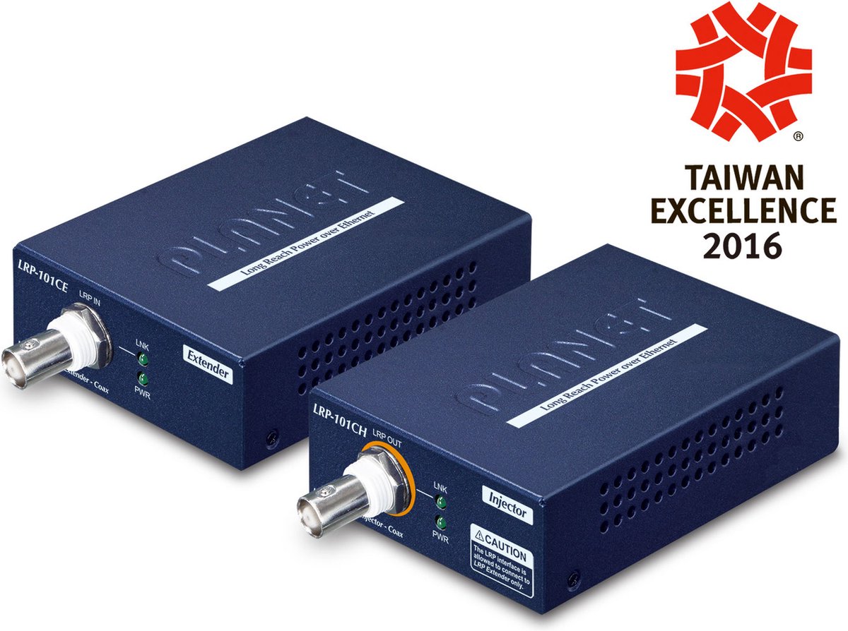 Planet 1-Port Long Reach Poe Over Coax Extender Kit