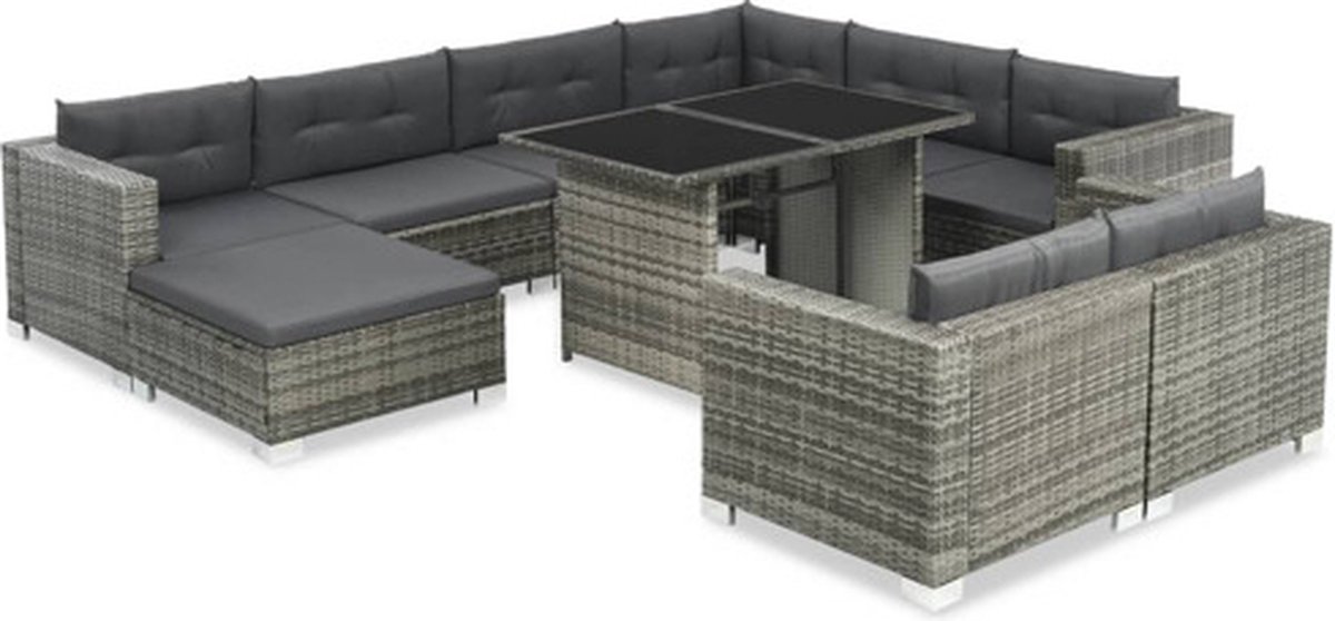 Vidaxl Bankset Grijs Loungeset