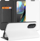 Hoesje Motorola Moto G52 | Moto G82 Bookcase Wit met Pashouder en Standaard