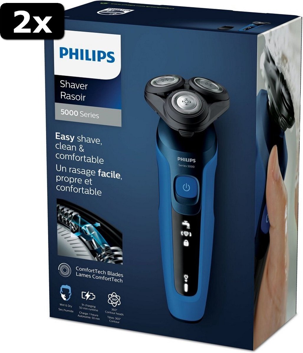 2x Philips S5466/17 Shaver Series 5000 Wet & Dry Elektrisch ...