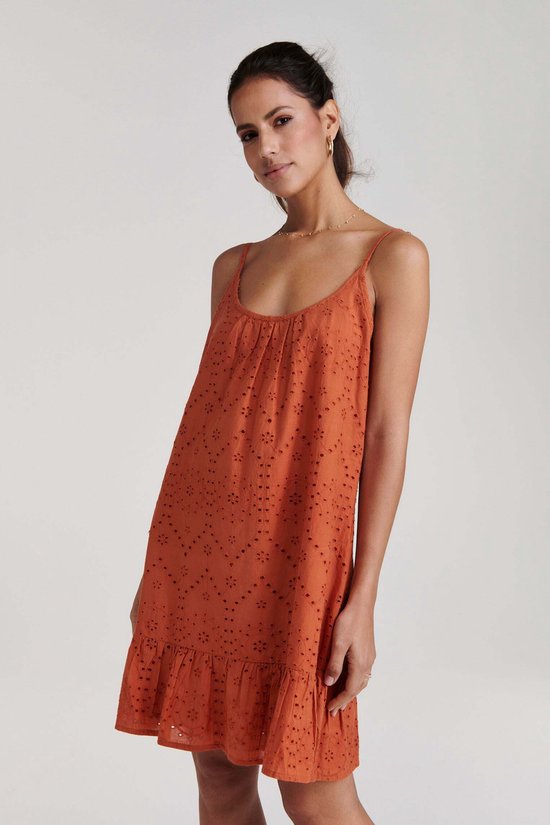 Shiwi IBIZA dress BRODERIE ANGLAISE - spice route brown - XS