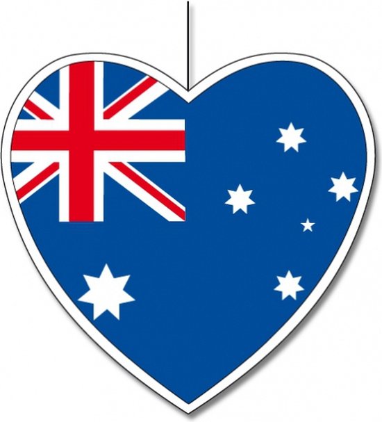 Set de décoration love Australia 7 pièces coeurs de 14 cm et 28 cm - Articles de fête drapeaux Landen