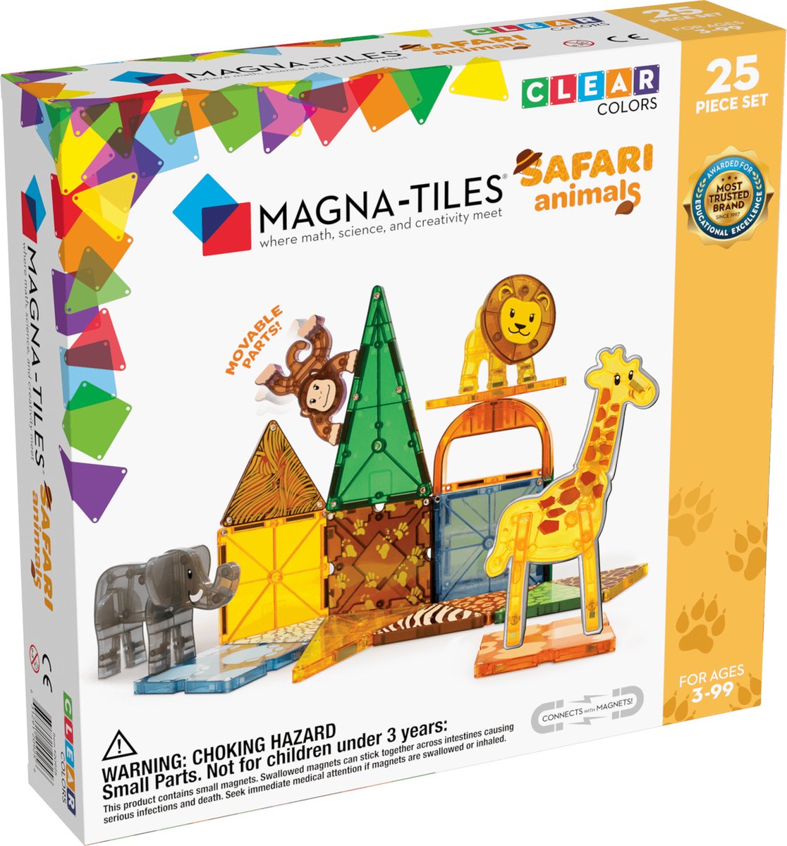 Magna Tiles - Safari Animals Dieren - Magnetisch Speelgoed 25st