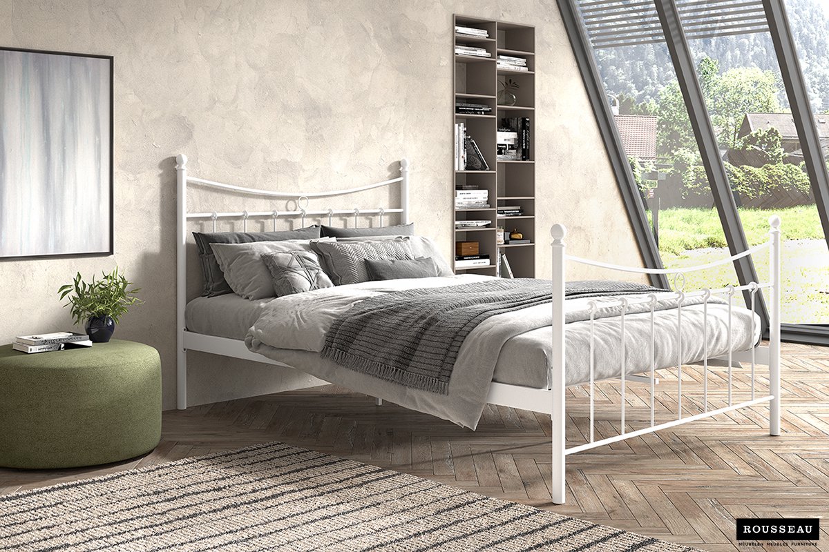 Rousseau - Bed Liza met lattenbodem - 140x200 - Wit
