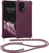 kwmobile telefoonhoesjegeschikt voor Xiaomi Poco X4 GT - Hoesje van siliconen met telefoonkoord - In bordeaux-violet