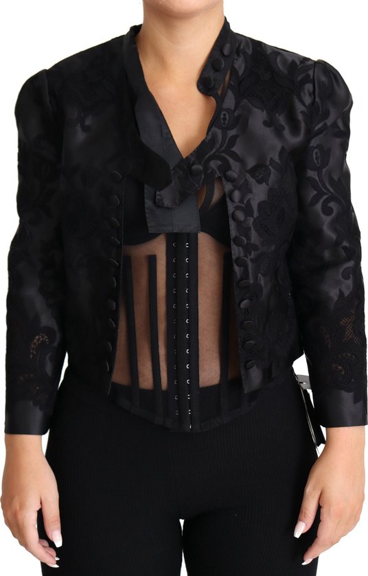 Veste noire en Silk et organza avec corset transparent en dentelle | bol.com