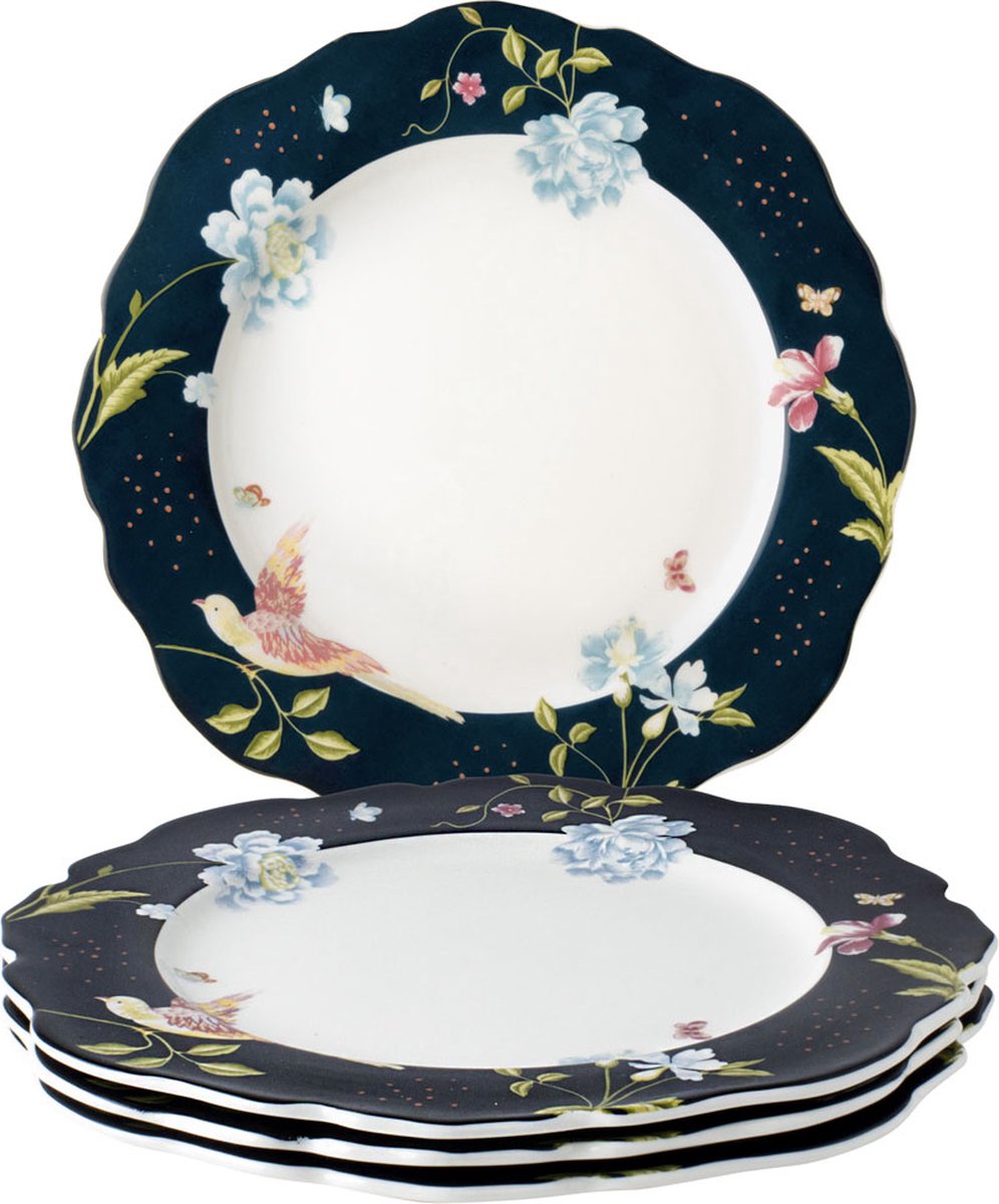 Laura Ashley Heritage Collectables Borden set van 4 - 24,5cm - Midnight Uni