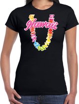Hawaii slinger t-shirt zwart voor dames - Zomer kleding L