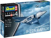 1:72 Revell 03858 Lockheed Martin F-22A Raptor Jet Fighter Plastic Modelbouwpakket