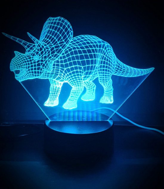 3D LED LAMP - DINOSAURUS - TRICIRAPTOR