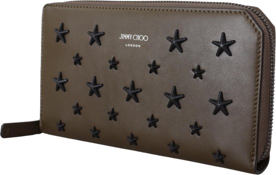 Jimmy Choo - Olive & Black Nappa Leather Carnaby Long Wallet