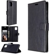 LuxeBass Hoesje geschikt voor Samsung Galaxy A41 hoesje book case zwart - telefoonhoes - gsm hoes - telefoonhoesjes