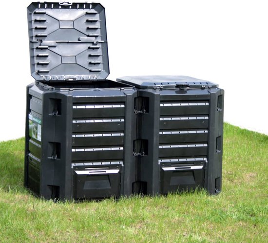 Tuincompostbak 1600L zwarte module thermocompostbak kunststof