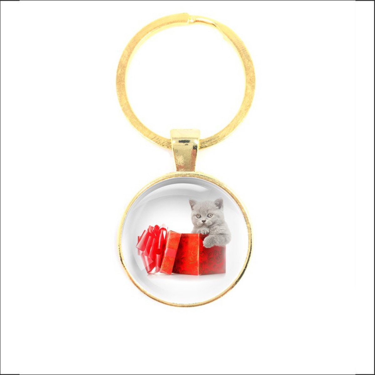 Sleutelhanger Glas - Kat