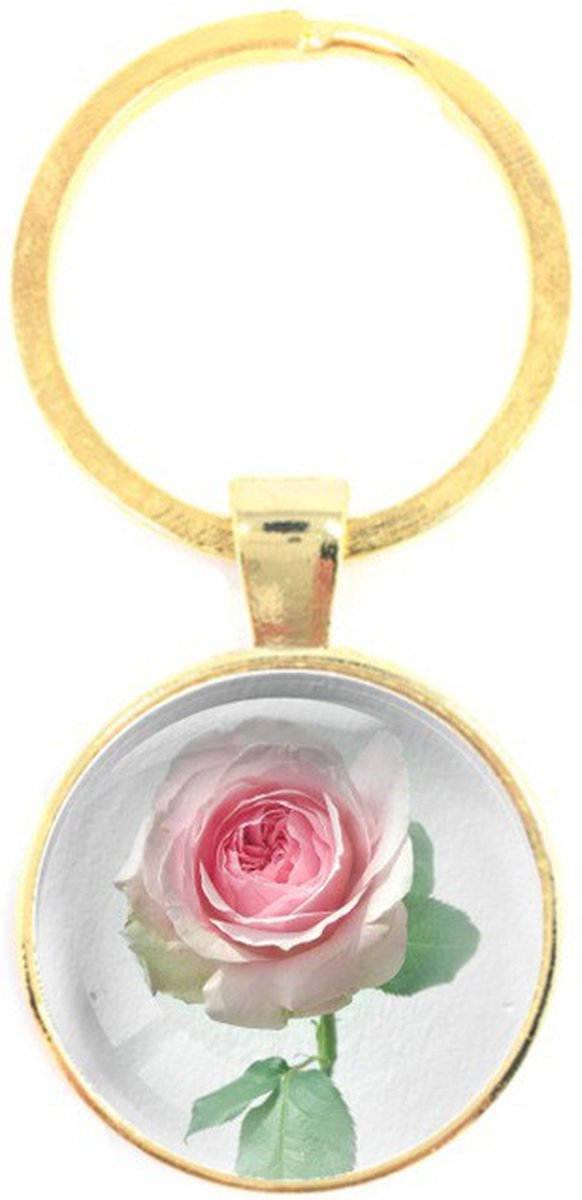 Sleutelhanger Glas - Roos