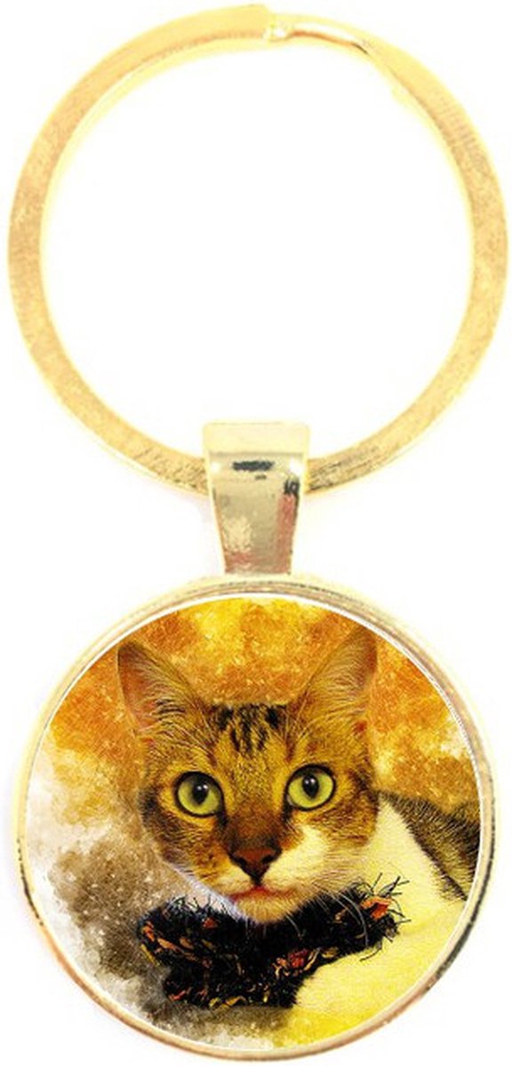 Sleutelhanger Glas - Kat