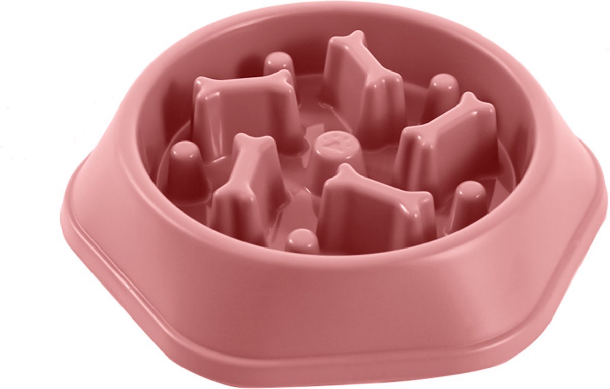 Maison Extravagante - Shiro Voerbak Hond/Kat - Set van 2 stuks - Roze - Slow feeder - Anti Schrok Voerbak - Melamine - Drinkbak - Eetbak - Huisdier