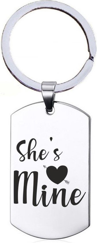 Sleutelhanger RVS Ik Hou Meer Van Jou Valentijn / Liefde Kado