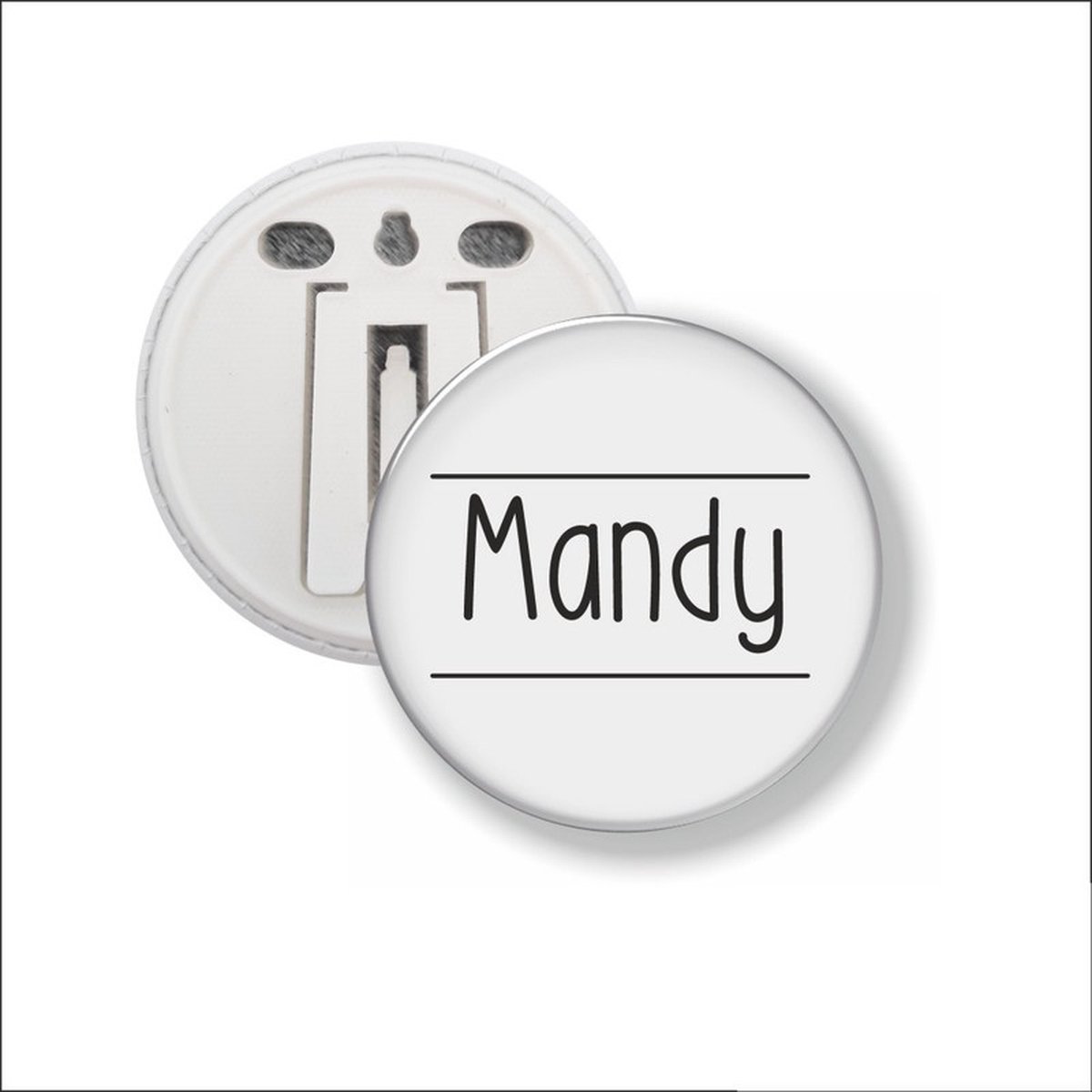Button Met Clip 58 MM - Mandy