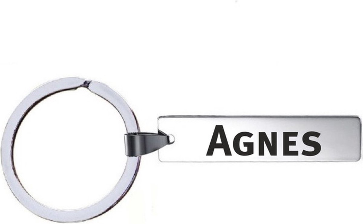 Sleutelhanger Met Naam - Agnes - RVS