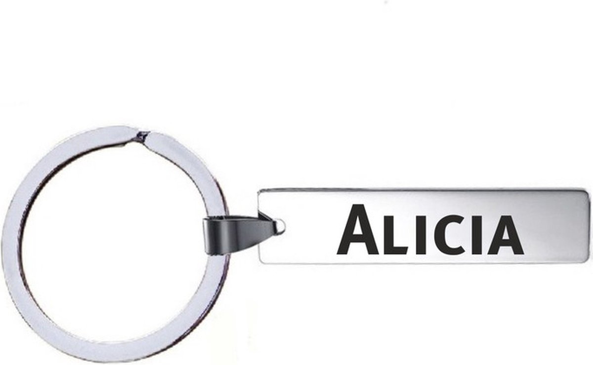 Sleutelhanger Met Naam - Alicia - RVS