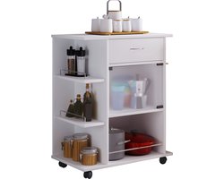 Houten keukentrolley Serveerwagen Rolbare trolley Planchet Rolbare Wielen Lade Pocis