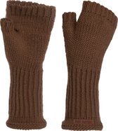 Knit Factory Cleo Gebreide Dames Vingerloze Handschoenen - Handschoenen voor in de herfst & winter - Bruine handschoenen - Polswarmers - Tobacco - One Size