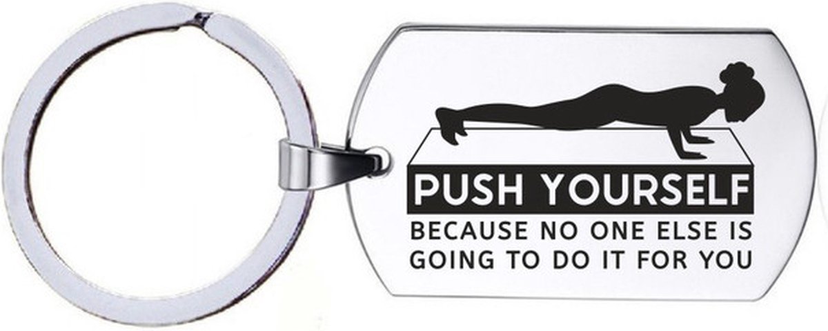 Sleutelhanger RVS - Push Yourself