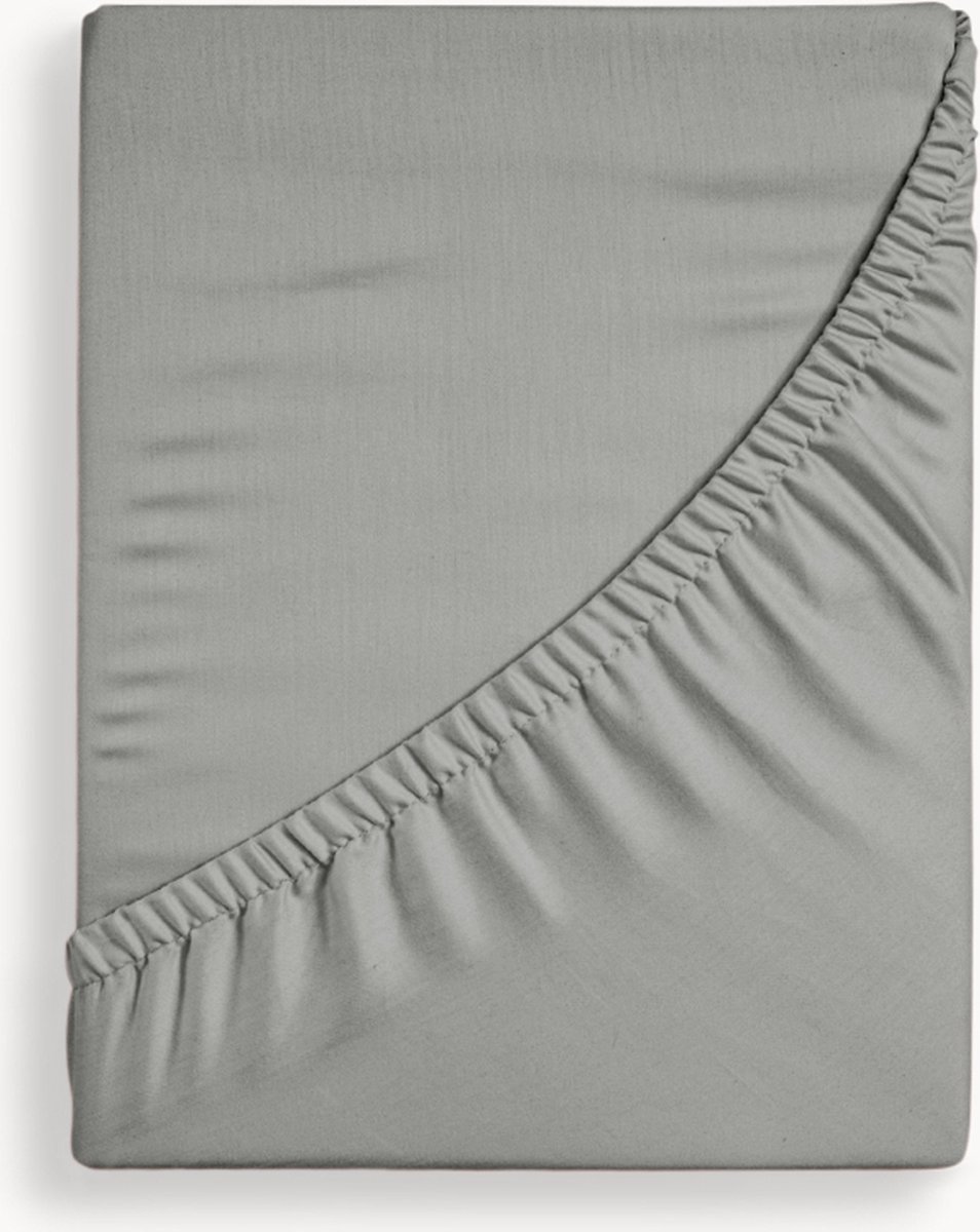 Y-NOT - Crispy Cotton Hoeslaken Matras - 180x200 - tot 25 cm matrasdikte - 100% Katoen - 180 draaddichtheid - Steengrijs