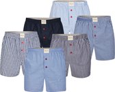 Phil & Co 6-Pack Geweven Wijde Boxershorts Heren Multipack 6-Pack - Maat L - Losse boxershort heren