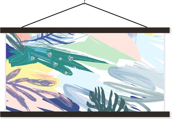 Porte-affiche avec affiche - Affiche scolaire - Été - Couleur - Abstrait - 120x60 cm - Lattes noires