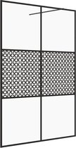 vidaXL - Inloopdouchewand - 140x195 - cm - ESG-glas - transparant - en - zwart