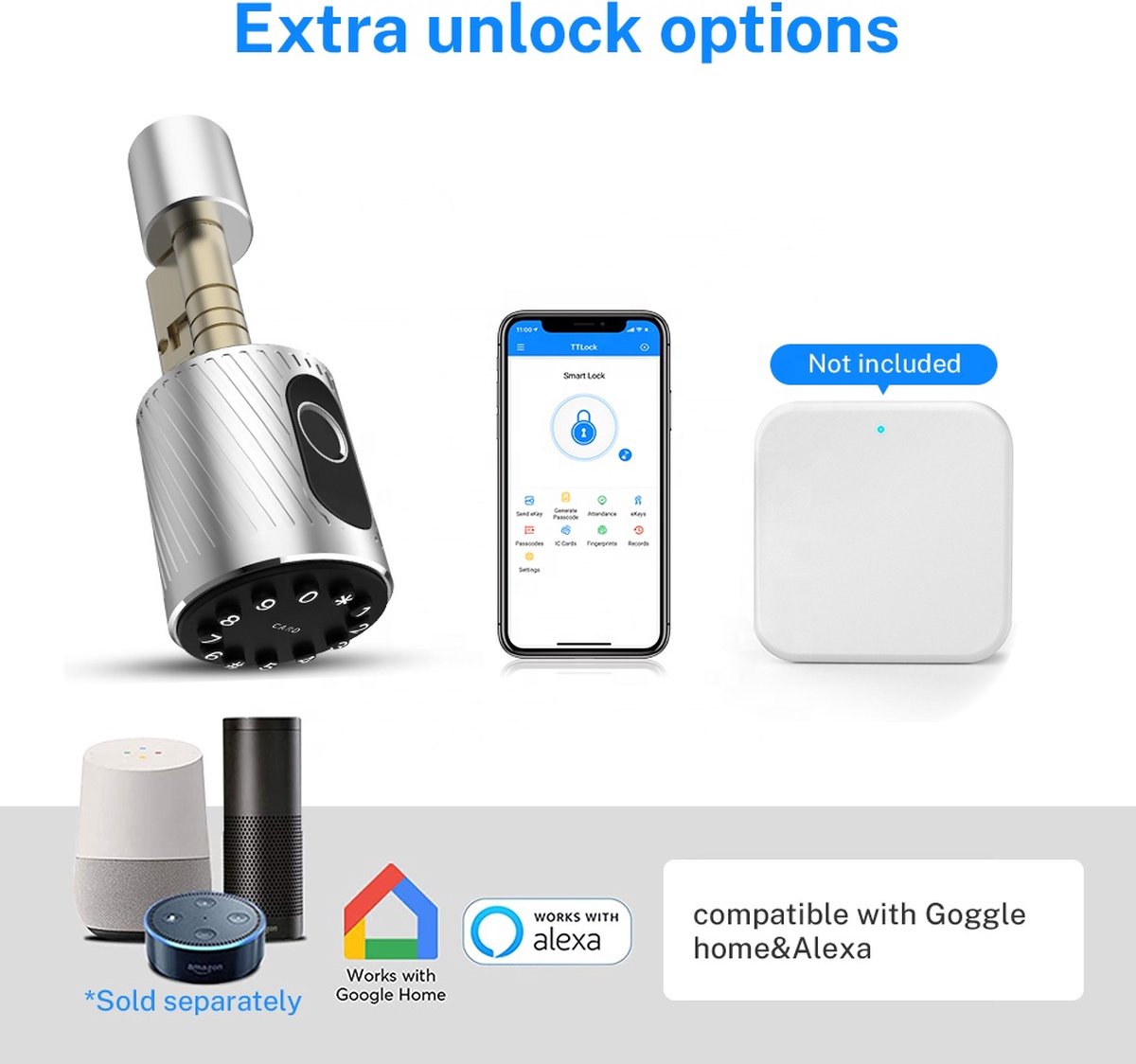 Slim Cilinderslot – Vingerafdruk, App, Code En Sleutel – Snel Te Installeren En Energiezuinig