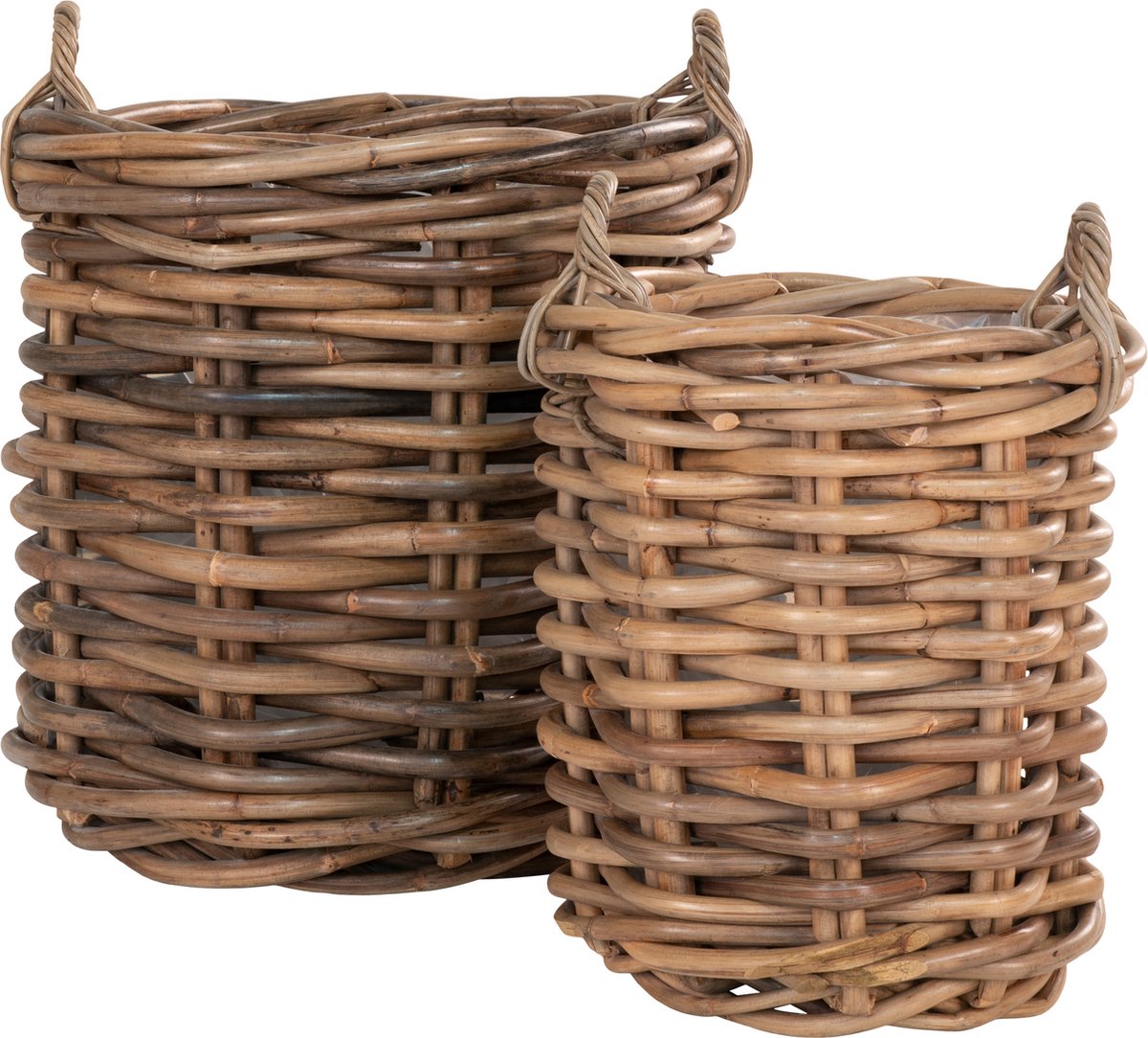 Mand Naturel Set van 2 - Rotan - 44-56x44-56x58-70cm - Mand Burton Set van 2 - House Nordic