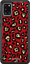 Casimoda® hoesje - Geschikt voor Samsung Galaxy A31 - Luipaard Rood - Zwart TPU Backcover - Luipaardprint - Rood