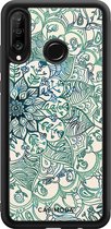 Casimoda® telefoonhoesje - Geschikt voor Huawei P30 Lite - Mandala Blauw - Zwart TPU hoesje - Backcover - Blauw - Geometrisch patroon
