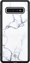 Casimoda® hoesje - Geschikt voor Samsung Galaxy S10 - Marmer Grijs - Luxe Hard Case Zwart - Backcover telefoonhoesje - Grijs