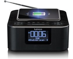 Lenco CR-650BK - Wekkerradio met DAB/FM - Bluetooth - Draadloos opladen - Zwart